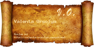 Valenta Orsolya névjegykártya
